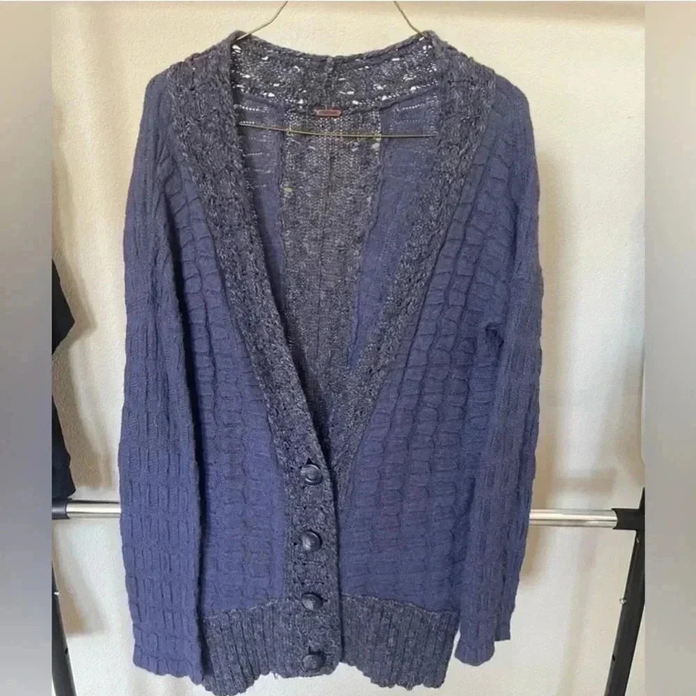Free People purple wool cardigan